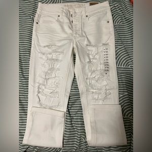 White ripped jeans (american eagle size 4)